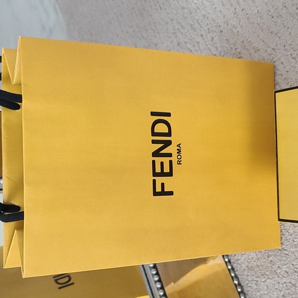 Authentic Fendi FF White & Gold Threaded Earrings. Bag, Box & Envelope Included. - Picture 5 of 6